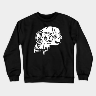 Skull Monkey-NegativeWhite Crewneck Sweatshirt